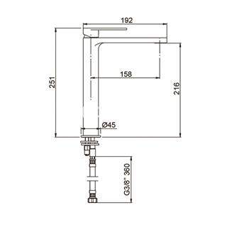 Grifo de lavabo caño alto BLACK 1 - Imagen 2